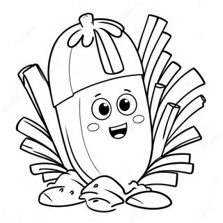 Cute French Fry Character Coloring Page 41664-32931