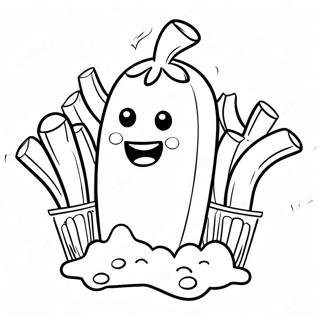 Cute French Fry Character Coloring Page 41664-32932