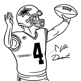 Dak Prescott Throwing Football Coloring Page 41674-32939