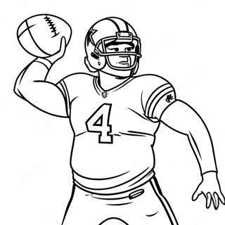 Dak Prescott Throwing Football Coloring Page 41674-32940