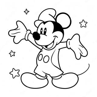 Magical Sorcerer Mickey With Stars Coloring Page 41704-32957