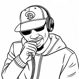 Cool Rapper With Microphone Coloring Page 4171-3321