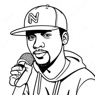 Cool Rapper With Microphone Coloring Page 4171-3322