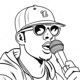 Cool Rapper With Microphone Coloring Page 4171-3323