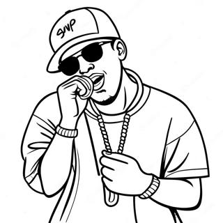 Cool Rapper With Microphone Coloring Page 4171-3324