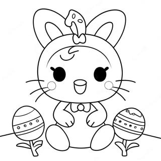 Hello Kitty Easter Bunny Coloring Page 41823-33061