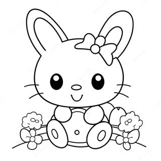 Hello Kitty Easter Bunny Coloring Page 41823-33062