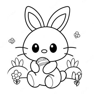 Hello Kitty Easter Bunny Coloring Page 41823-33063