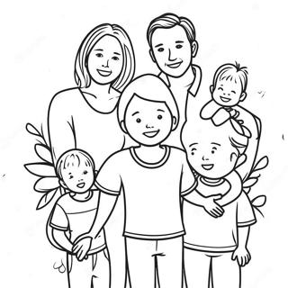 Family Of 5 Coloring Pages