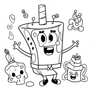 Spongebob Birthday Coloring Page 41893-33085