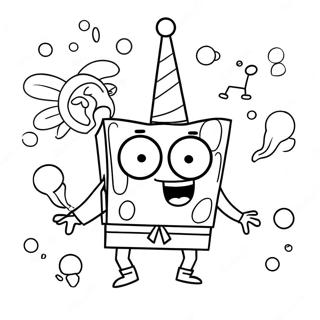 Spongebob Birthday Coloring Page 41893-33086