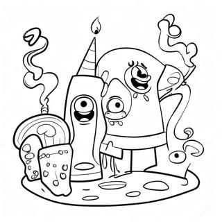 Spongebob And Patrick Birthday Party Coloring Page 41894-33106