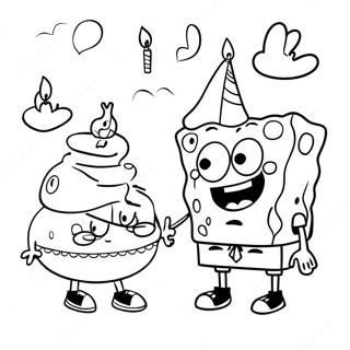 Spongebob And Patrick Birthday Party Coloring Page 41894-33108