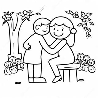 Romantic Engagement Scene Coloring Page 41924-33126