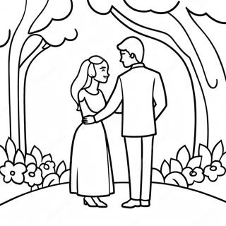 Romantic Engagement Scene Coloring Page 41924-33127