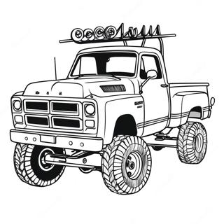 Custom Lifted Dodge Truck Coloring Page 41954-33157