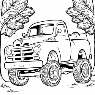 Custom Lifted Dodge Truck Coloring Page 41954-33159