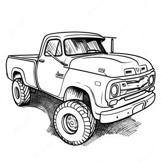 Custom Lifted Dodge Truck Coloring Page 41954-33160