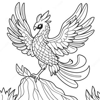 Mythical Phoenix Coloring Pages