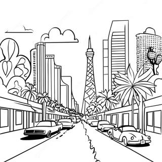 Colorful Las Vegas Strip Coloring Page 41984-33162