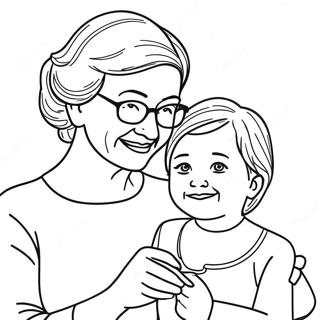 Grandma And Granddaughter Coloring Pages