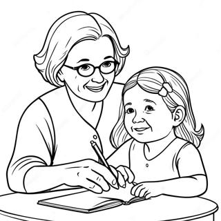 Grandma And Granddaughter Coloring Page 42013-33202