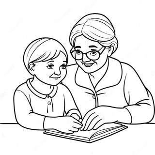 Grandma And Granddaughter Coloring Page 42013-33203