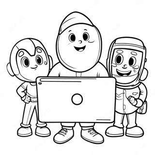 Colorful Internet Safety Characters Coloring Page 42024-33198