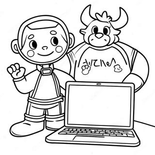 Colorful Internet Safety Characters Coloring Page 42024-33200