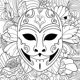 Halloween Mask Template Coloring Pages