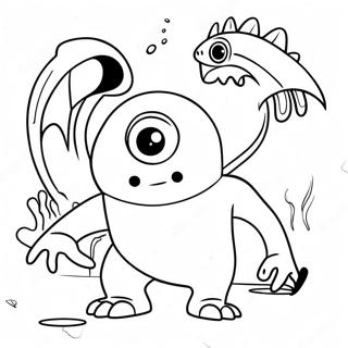 モンスター対エイリアン 塗り絵ページ