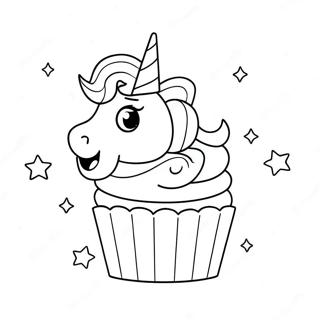 Pagina Da Colorare Del Cupcake Unicorno Scintillante 42214-33369