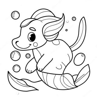 Playful Mermaid Dog Underwater Scene Coloring Page 42234-33393