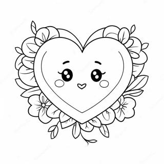 Kawaii Valentines Day Coloring Pages