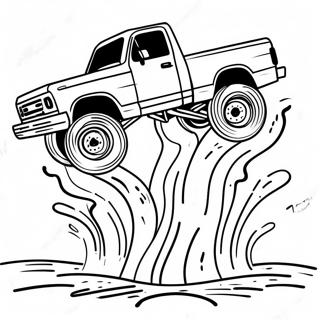 Monster Mud Truck Splashing Through Puddles Coloring Page 42414-33521