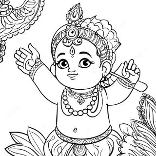 Krishna Coloring Page 42443-33542