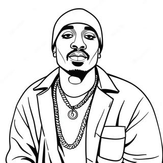 Tupac In A Stylish Outfit Coloring Page 42464-33549