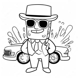 Cool Gangster Spongebob With Sunglasses Coloring Page 42474-33556