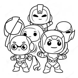 Cute Chibi Avengers Team Coloring Page 42483-33562