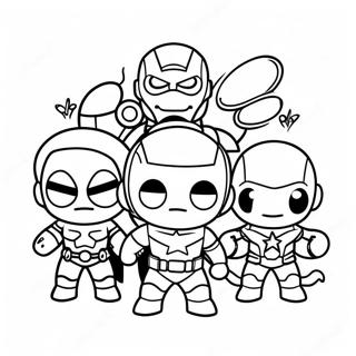 Cute Chibi Avengers Team Coloring Page 42483-33564