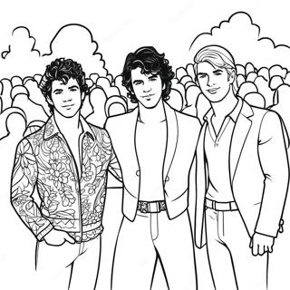 Page À Colorier Scène De Concert Colorée Des Jonas Brothers 42524-33604