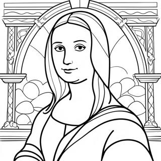 Mona Lisa Classic Portrait Coloring Page 42553-33622