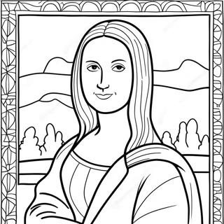 Mona Lisa Classic Portrait Coloring Page 42553-33623