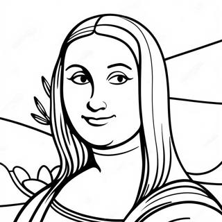 Mona Lisa Smiling Coloring Page 42554-33625