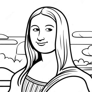 Mona Lisa Smiling Coloring Page 42554-33626