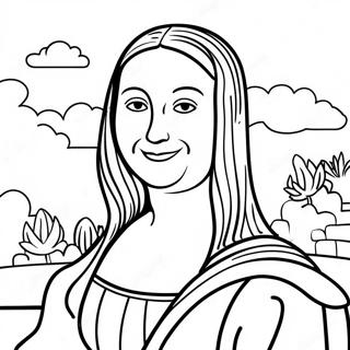 Mona Lisa Smiling Coloring Page 42554-33627