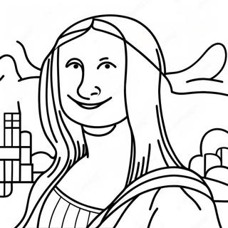 Mona Lisa Smiling Coloring Page 42554-33628