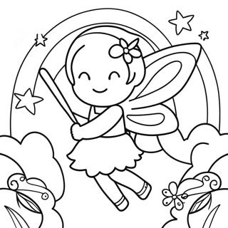 Rainbow Fairy Coloring Pages