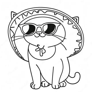 Funny Taco Cat With Sunglasses Coloring Page 42594-33655