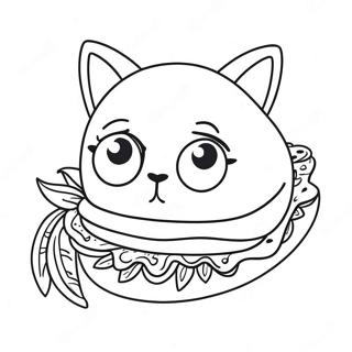 Funny Taco Cat With Sunglasses Coloring Page 42594-33656